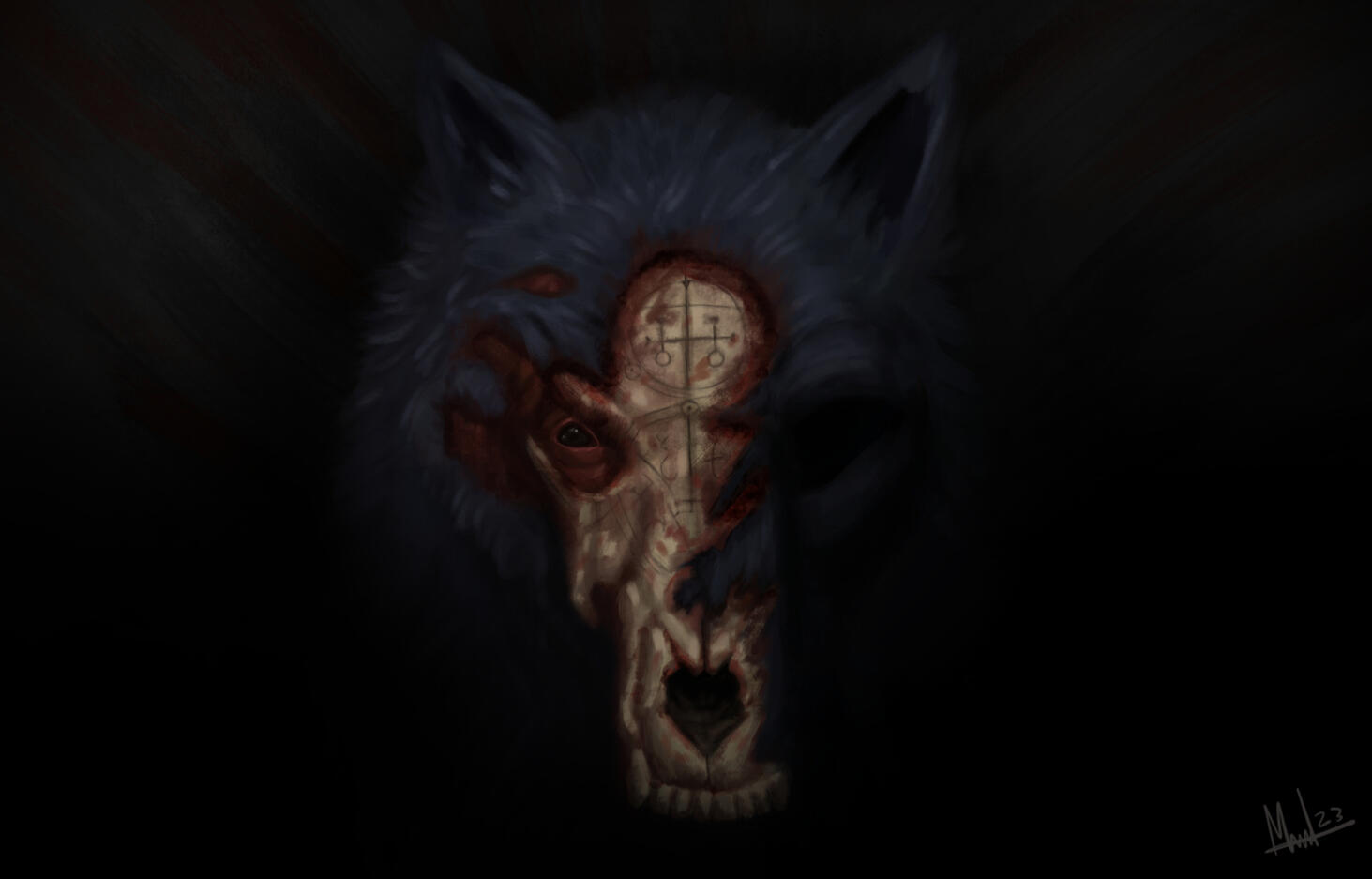 Bloodied Wolf (Diablo 4 fan art)